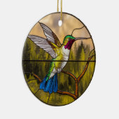 Glaskunst, Hummingbird, gefestigtes Glas Keramik Ornament (Rechts)