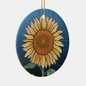 Glaskunst, Sonnenblumengestanztes Glas Keramik Ornament (Rechts)