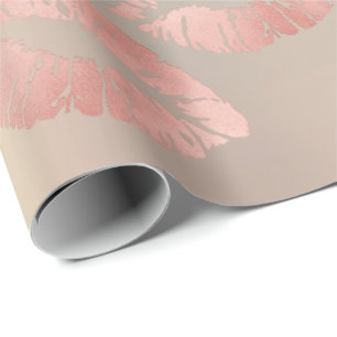 Glaskuss-Lippenmake-up errötet rosa Geschenkpapier