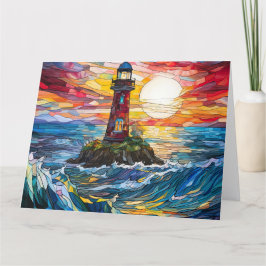 Glasküste Leuchtturm Kunst, Dichtung und Musik Dankeskarte