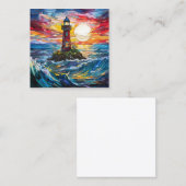 Glasküste Leuchtturm Kunst, Dichtung und Musik Quadratische Visitenkarte (Vorne/Hinten)