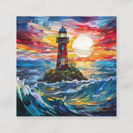 Glasküste Leuchtturm Kunst, Dichtung und Musik Quadratische Visitenkarte