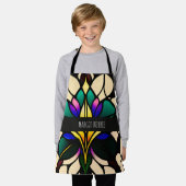 Glaslililie Grünes Mosaikmuster Schürze (Getragen)