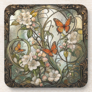 Glasmalerei Art Nouveau Getränkeuntersetzer