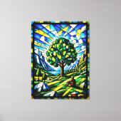 Glasmalerei-Baum der Serenität Leinwanddruck (Vorderseite)