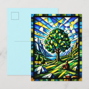 Glasmalerei-Baum der Serenität Postkarte