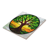 Glasmalerei Baum des Lebens Fliese (Seite)