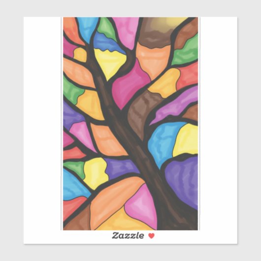 Glasmalerei Baum Kunst Aufkleber (Blatt)