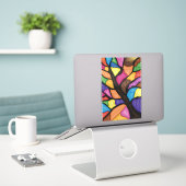 Glasmalerei Baum Kunst Aufkleber (Laptop auf Schreibtisch)