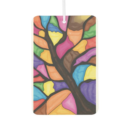 Glasmalerei-Baum-Kunst  Autolufterfrischer (Vorderseite)