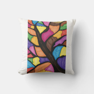 Glasmalerei-Baum-Kunst Kissen