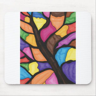 Glasmalerei-Baum-Kunst Mousepad