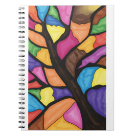 Glasmalerei-Baum-Kunst Notizblock