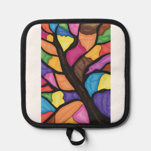 Glasmalerei-Baum-Kunst Topflappen (Vorderseite)