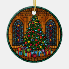 Glasmalerei-Christbaum-Magie Keramik Ornament
