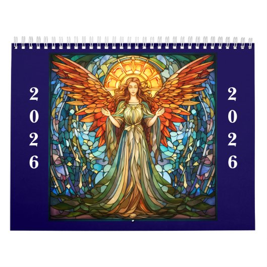 Glasmalerei-Engel 2026 Kalender (Titelbild)