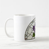 Glasmalerei-Geburtsblume Februar Veilchen Name Kaffeetasse (Links)