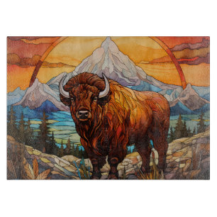 Glasmalerei Highland-Rind Schneidebrett