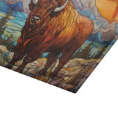 Glasmalerei Highland-Rind Schneidebrett (Ecke)