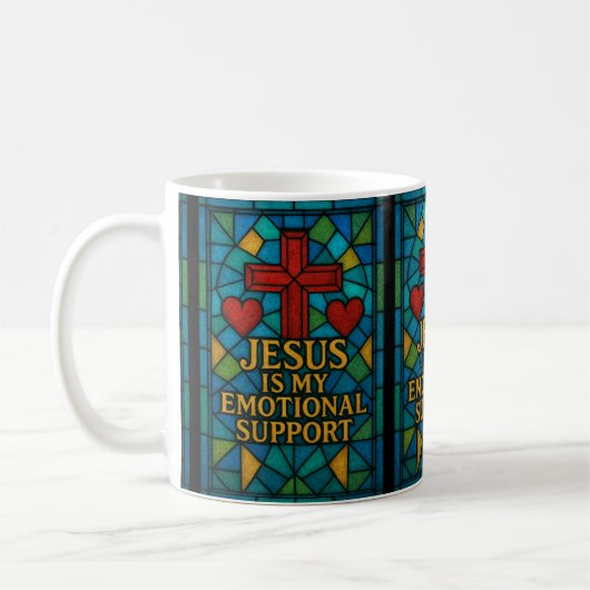 Glasmalerei Jesus Christliches Geschenk Kaffeetasse (Links)