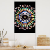 Glasmalerei Kathedrale Rosette Poster (Küche)