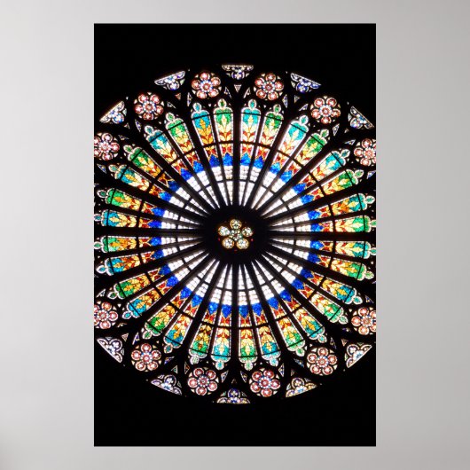 Glasmalerei Kathedrale Rosette Poster (Vorne)