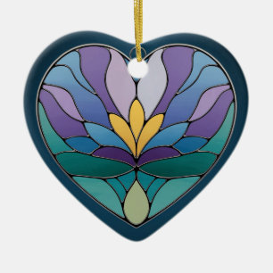 Glasmalerei Kunst, abstraktes Blumen Glasbild Keramik Ornament