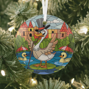 Glasmalerei Kunst, Alberne Gans Glasmalerei Kerami Ornament Aus Glas