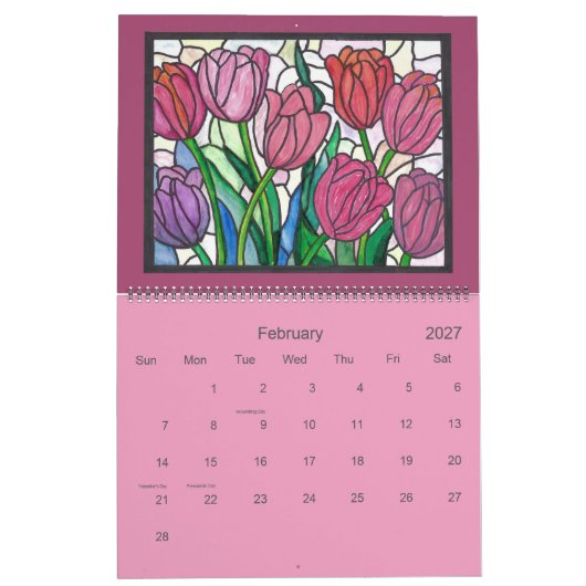 Glasmalerei-Kunstkalender Kalender (Feb 2027)