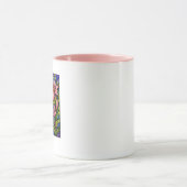 Glasmalerei-Lilien und Libellen Rosa Tasse (Zentrum)