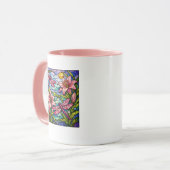Glasmalerei-Lilien und Libellen Rosa Tasse (Vorderseite Links)