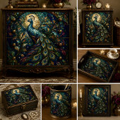 Glasmalerei-Pfau-Decoupage Seidenpapier
