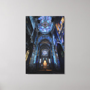 Glasmalerei Projektion Leuchten Ruine Kathedrale Leinwanddruck
