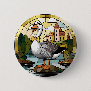 Glasmalerei, Silly Goose Glasmalerei Button