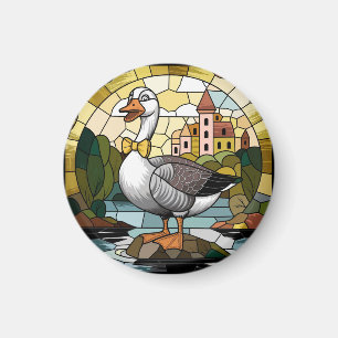 Glasmalerei, Silly Goose Glasmalerei Magnet