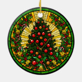 Glasmalerei-Stechpalme & Glockenbaum Keramik Ornament (Hinten)