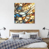 Glasmalerei-Wellen Leinwanddruck (Insitu (Schlafzimmer))