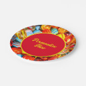 Glasmarmor bunt pappteller (Schrägansicht)