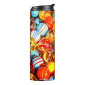 Glasmarmor bunt spielende Marmor alte Schule Thermosbecher (Nach links gedreht)