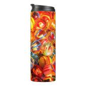 Glasmarmor bunt spielende Marmor alte Schule Thermosbecher (Nach rechts gedreht)