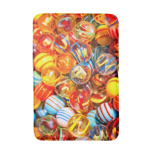 Glasmarmor farbenfrohe rote gelbe alte Schule Badematte (Vorderseite Vertikal)