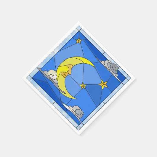 Glasmond, Sterne und Wolkenpapier Napkin Serviette (Ecke)