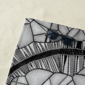 Glasmosaik-Schädel, Schwarz-weiß Strandtuch (Beispiel)