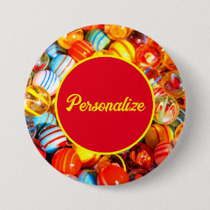 Glasmurmeln vintage alte Schule farbenfroh Button