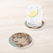 Glasoberglas aus Sandstein Getränkeuntersetzer (Seite)