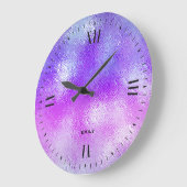 Glasombre, blau bis rosa große wanduhr (Winkel)