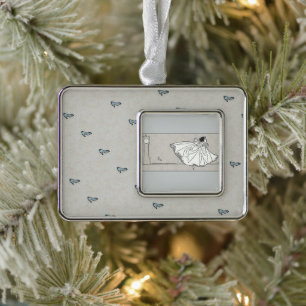 Glaspantoffel Vintage Cinderella Ornamente Rahmen-Ornament Silber