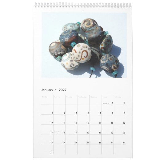 Glasperle-Kunst durch Melissa Vess Kalender (Jan 2027)