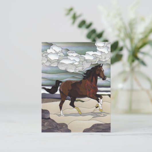 Glaspferd Postkarte (Stehend Vorderseite)