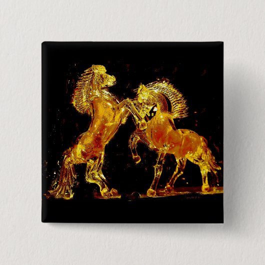 Glaspferde von Venedig Italien Button (Vorderseite)
